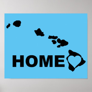 Hawaii Zuhause weg vom Staat-Poster-Zeichen Poster