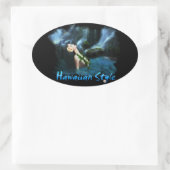 Hawaiiam Style Ovaler Aufkleber (Tasche)