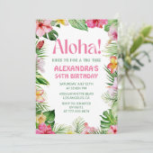 Hawaiian 54. Geburtstag Einladung Tropische Flora (Stehend Vorderseite)