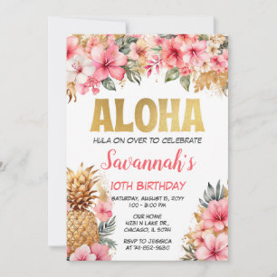 Hawaiian Aloha Birthday Party Einladung