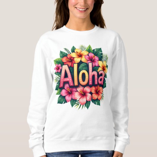Hawaiian Aloha Blume Sweatshirt (Vorderseite)