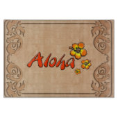 Hawaiian Aloha Carved Wood Look Schneidebrett (Vorderseite)