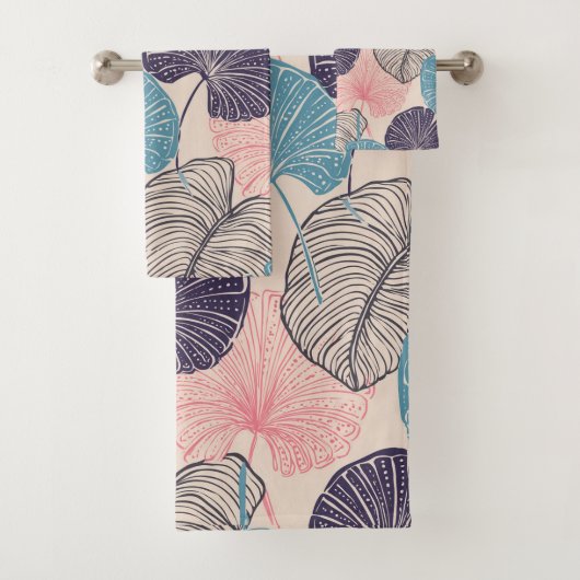 Hawaiian Aloha druckt tropisches Muster Badhandtuch Set (Insitu)