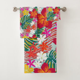 Hawaiian Aloha druckt tropisches Muster Badhandtuch Set