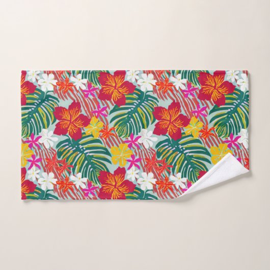 Hawaiian Aloha druckt tropisches Muster Badhandtuch Set (Handtuch)