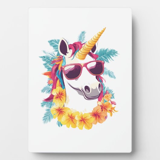 Hawaiian-Aloha-Einhorn Fotoplatte (Vorderseite)