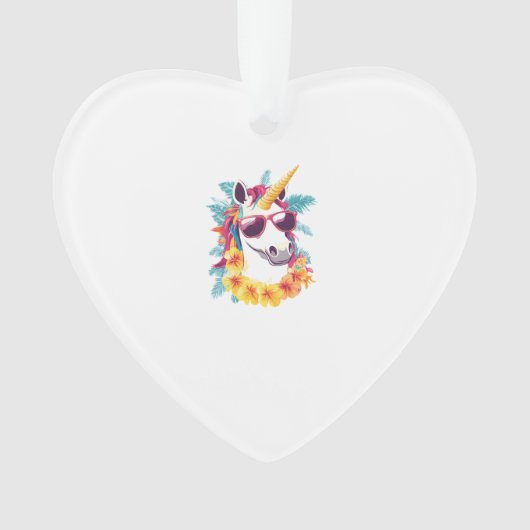 Hawaiian-Aloha-Einhorn Ornament (Vorderseite)