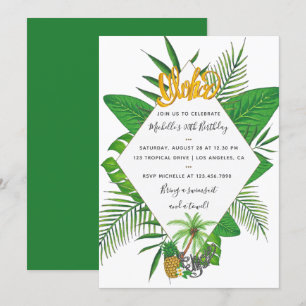 Hawaiian Aloha Luau Geburtstagsparty Einladung