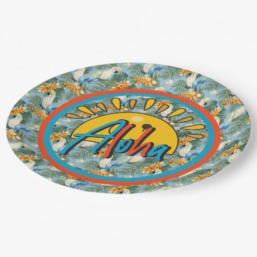 Hawaiian Aloha Pappteller (Schrägansicht)