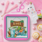 Hawaiian Aloha Pappteller (Party)