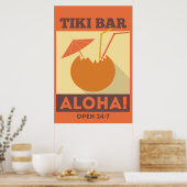 Hawaiian Aloha Tiki Bar Poster (Küche)