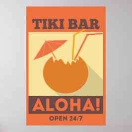 Hawaiian Aloha Tiki Bar Poster
