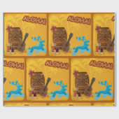 Hawaiian Aloha Tiki Bar Retro Luau Party Geschenkpapier (Flach)