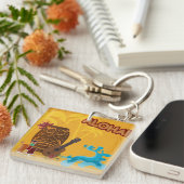 Hawaiian Aloha Tiki Bar Retro Luau Party Schlüsselanhänger (Vorderseite rechts)