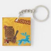 Hawaiian Aloha Tiki Bar Retro Luau Party Schlüsselanhänger (Rückseite)