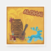 Hawaiian Aloha Tiki Bar Retro Luau Party Serviette (Vorderseite)