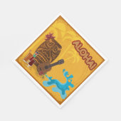 Hawaiian Aloha Tiki Bar Retro Luau Party Serviette (Ecke)