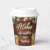Hawaiian Aloha Tropical Birthday Luau Party Pappbecher (Vorderseite)
