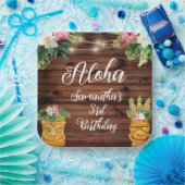 Hawaiian Aloha Tropical Birthday Luau Party Pappteller (Party)
