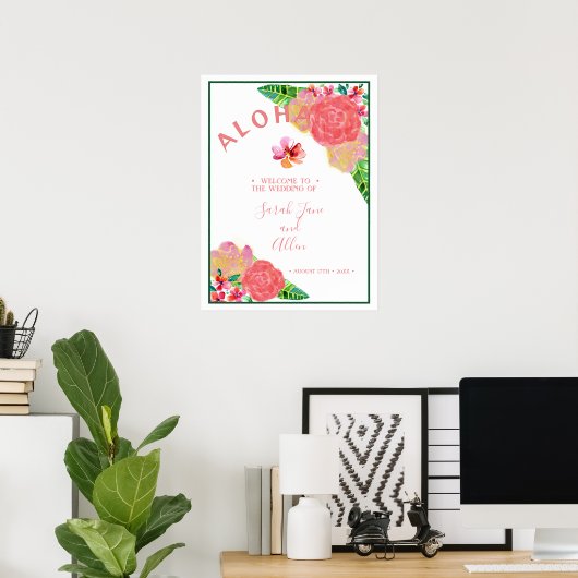 Hawaiian Aloha Wedding Willkommen 2 Poster (Heimbüro)