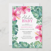 Hawaiian Baby Shower Einladungen Tropische Blume (Vorderseite)