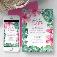 Hawaiian Baby Shower Einladungen Tropische Blume