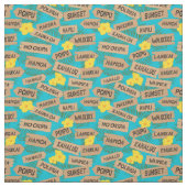 Hawaiian Beach Names auf Bright Blue Stoff (Muster)