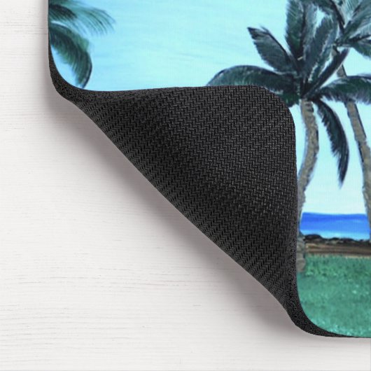 Hawaiian Beach Park & Palm Trees Malerei Mousepad (Ecke)