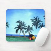 Hawaiian Beach Park & Palm Trees Malerei Mousepad (Mit Mouse)