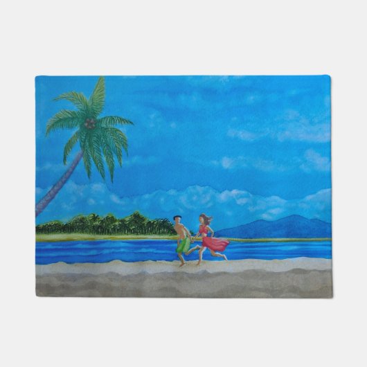 Hawaiian Beach Run Fußmatte (Vorderseite)