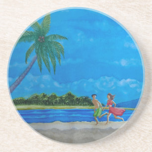 Hawaiian Beach Run Getränkeuntersetzer