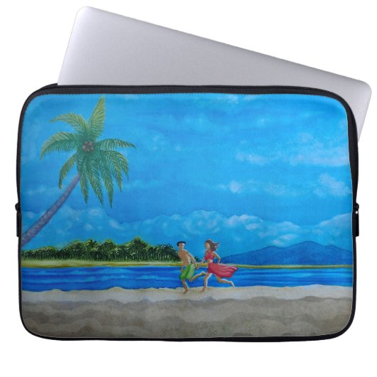 Hawaiian Beach Run Laptopschutzhülle (Vorderseite)