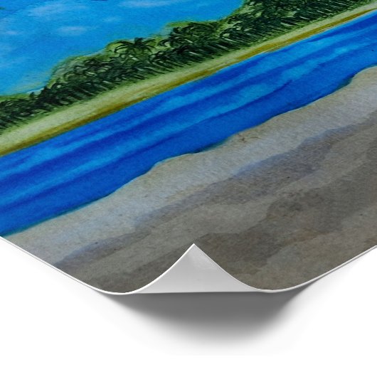 Hawaiian Beach Run Poster (Ecke)