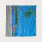 Hawaiian Beach Run Wandteppich (Vorderseite (Horizontal))