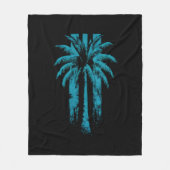 Hawaiian Beach Summer Tropical Vacation Palm Tree Fleecedecke (Vorderseite)