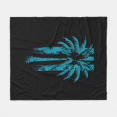 Hawaiian Beach Summer Tropical Vacation Palm Tree Fleecedecke (Vorderseite (Horizontal))