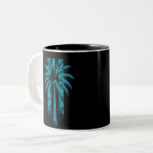 Hawaiian Beach Summer Tropical Vacation Palm Tree Zweifarbige Tasse (Vorderseite Links)
