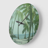 Hawaiian Beach Wall Clock Große Wanduhr (Winkel)
