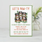 Hawaiian Bernese Mountain Hunde Blume Lei Einladung (Stehend Vorderseite)