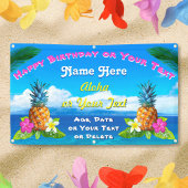 Hawaiian Birthday Banner mit echten hawaiianischen