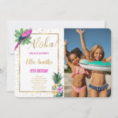 Hawaiian Birthday Foto Einladung (Vorderseite)
