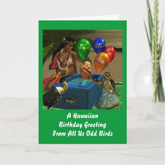 Hawaiian Birthday Karte (Vorderseite)