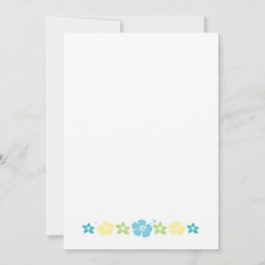 Hawaiian Birthday Party oder Brautparty lädt ein Einladung (Rückseite)