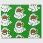 Hawaiian Black Santa Claus Geschenkpapier (Flach)