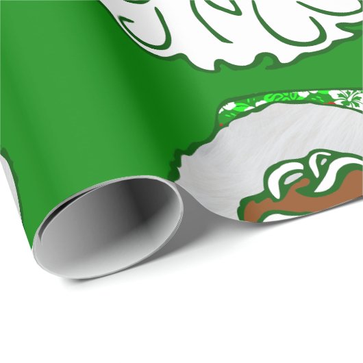 Hawaiian Black Santa Claus Geschenkpapier (Rolleneckpunkt)