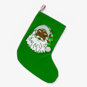 Hawaiian Black Santa Claus Kleiner Weihnachtsstrumpf (Vorderansicht (hängend))
