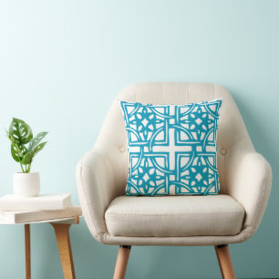 Hawaiian Blau und Weiß Geometric Design Pillow Kissen