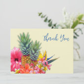 Hawaiian Bouquet Vielen Dank, leere Mitteilungskar Einladung (Stehend Vorderseite)