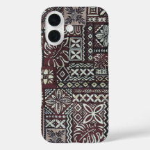 Hawaiian Breadfruit und Monstera Tapa Phone Case