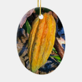 Hawaiian Cacao Pod Keramik Ornament (Hinten)